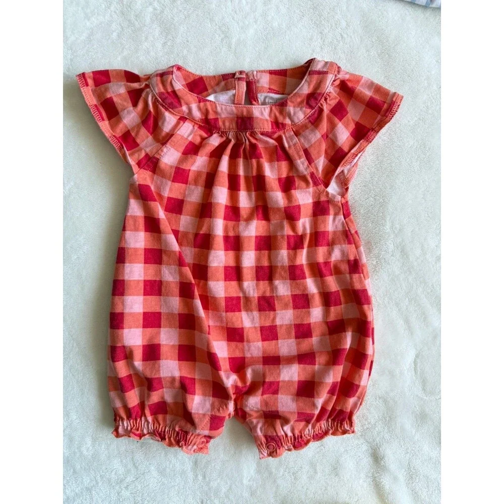 Llama 3-Piece Girls 9M Short Sleeve Romper Set Strawberry Print Cotton